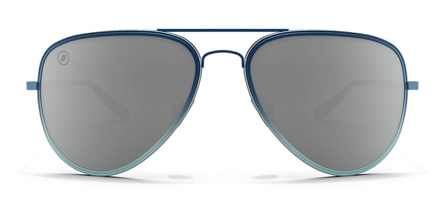 Maliblue Moon Polarized Sunglasss - Silver Mirror Lens & Blue to Light Blue Fade Frame Sunglasses | $48 US | Blenders Eyewear