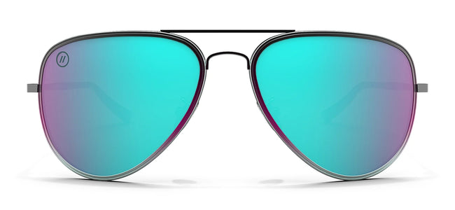 Planet Nine Aviator Sunglasses - Polarized Blue Lenses With Blue Acetate Frames Sunglasses | $48 US | Blenders Eyewear