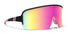 Miss Hannah Wrap Around Sunglasses - Polarized Full Shield Pink Lens & Matte Black Rubber Frame Sunglasses | $58 US | Blenders Eyewear