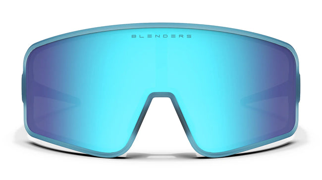 Rainwalker Wrap Around Sunglasses - Polarized Full Shield Blue Lens & Satin Metallic Blue Frame Sunglasses | $58 US | Blenders Eyewear