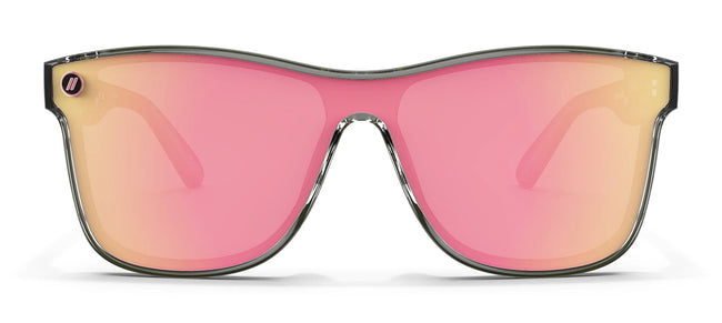 Dakota Mist Polarized Sunglasses - Pink Shield Lens & Grey Cat Eye Frame Sunglasses | $58 US | Blenders Eyewear