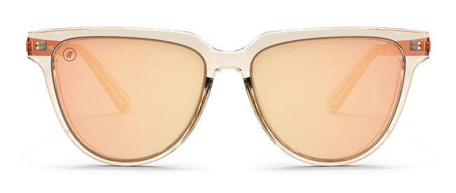 Sundance Hit Sunglasses - Subtle Cat Eye Gold Polarized Lenses With Peach Frames Sunglasses | $58 US | Blenders Eyewear