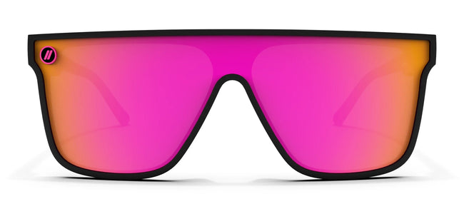 Midnight Emma Polarized Sunglasses - Hot Pink Shield Lens & Matte Black Frame Sunglasses | $58 US | Blenders Eyewear