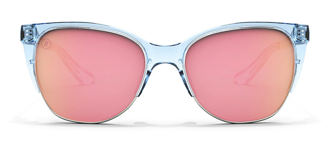 Sky Mistress Polarized Sunglasses - Crystal Periwinkle Cat Eye Frame & Pink Mirror Lens Sunglasses | $58 US | Blenders Eyewear