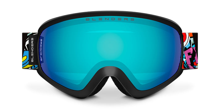 Ski Snow Goggles KIDS BOY GIRL BLUE Frame UV Snowflakes Protection Tinted  Lens